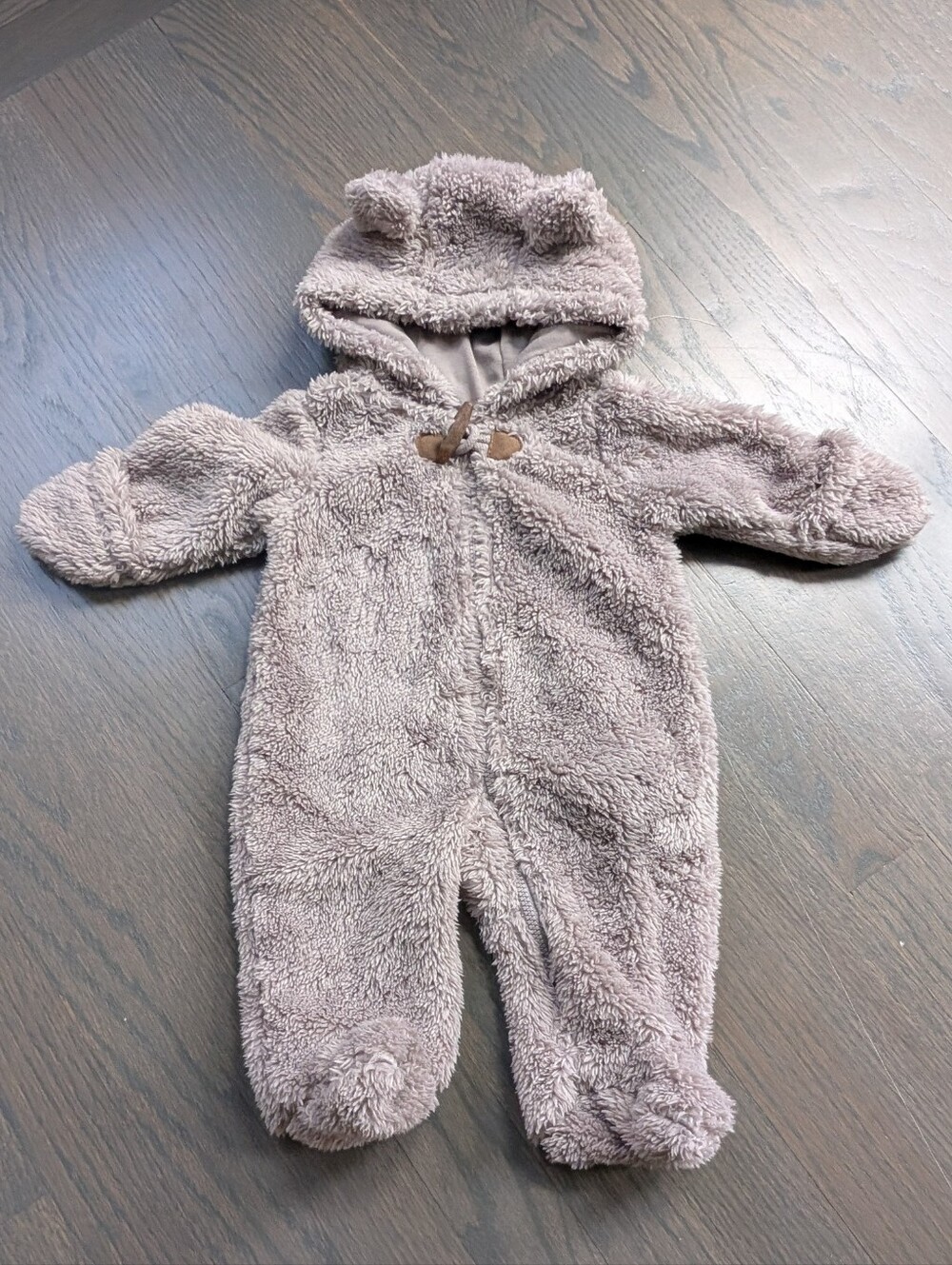 Carter's Newborn Sherpa Bunting - Bear Ear Hooded Pram Suit - Taupe